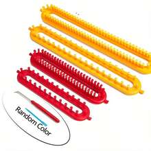 Beginner DIY Handmade Weaving Kit - Plastic Weaving Loom Tool Set With Crochet Hook, Suitable For All Seasons Handicrafts, Slouchy Weaving Scarf Towel Weaving Loom, Easy To Use Handloom