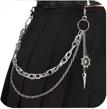 Jean Chain Belt For Men&Women, Pocket Chain Goth Punk Chain Belt Chain Layered Chunky Pants Chain And Vintage Hip Hop Wallet Chain Jewelry Accessory For Women Men - Lễ hội Halloween - Xem 7