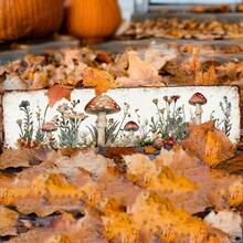 2D Flat, 2D Vintage Aluminum Mushroom And Wildflower Wall Art - Rustic Metal Sign With Mushrooms, Flowers, And Butterflies, Perfect For Home, Bar, Cafe, Garage Decor, Mother'S Day, Father'S Day, Graduation, Lei Day, Cafe Wall Decor|Rustic Wall Art|Durable Wall Sign, Mushroom Decor - 彩色 - 查看 6