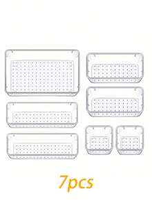 1/5/7/11/25件餐具厨房抽屉收纳盒 | 可堆叠透明PET餐具收纳托盘，适用于碗、叉、勺、刀等餐具 | 橱柜抽屉和台面收纳盒，厨房收纳盒，餐具架，厨房用具，冰箱，餐厅用具，抽屉配件 - 透明 - 查看 18