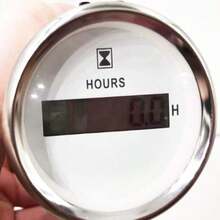 BLUERICE 52MM 2" Hour Meter Gauge Red Backlight For Marine Boat 9-32V Waterproof