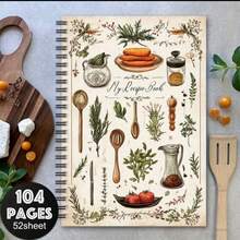 1 pieza Libro de recetas de estilo vintage Ins, cuaderno de cocina doméstica de papel grueso, diseño de portada creativa, álbum de colección de recetas del hogar, scrapbook, material de diario DIY, regalo creativo