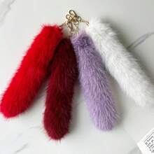 1 pezzo Portachiavi peluche a forma di coda di animale - Adatto per cosplay in tutte le stagioni - Vari portachiavi e portachiavi per auto, anelli portachiavi, appendichiavi, eleganti portachiavi per borse, appendichiavi per zaini, pendenti per zaini, regali di compleanno, regali per feste, piccoli regali per vacanze, ciondoli per borse auto, accessori auto, regali per amici, sorelle, regali per la madre, il padre, la laurea e l'insegnante - Multicolore - Visualizzare 2