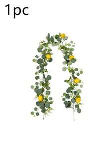 1/2/3 件人造柠檬花环，桉树叶植物，假柠檬果藤悬挂花环，适用于房间装饰、家居装饰、卧室装饰、户外装饰、厨房装饰、毕业装饰、圣诞节装饰、露台装饰、DIY、房间装饰、门廊墙壁壁炉农舍装饰
