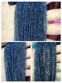 1 Strang natürliche, facettierte, mehrfarbige Saphir-Perlen, geeignet für Schmuckherstellung und DIY-Accessoires