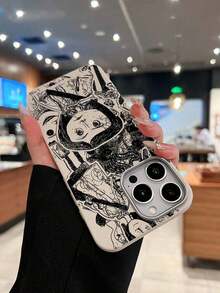 Teléfono móvil con personajes caprichosos, diseñado con bocetos divertidos y colores vibrantes, adecuado para los modelos 16, 15, 14, 13, 12 y 11 Pro, hecho de material TPU y resistente a los golpes. Teléfono para familia, amigos, niños, cumpleaños, primavera, vacaciones, novios, novias y regalos de San Valentín - CZ1 blanco - Ver 4