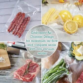 LEVIATECH Food Vacuum Bags, Vacuum Sealer Bags, Food Vacuum Sealing Bags, Food Vacuum Sealing Edges, Household Kitchen Supplies, Kitchen Accessories