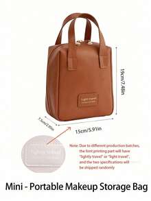 1pc Travel Makeup Bag, PU Toiletries Bag,Multi-Functional Storage Bag, Beauty Storage Bag, Perfume Storage Box, Large Capacity Cosmetic Bag, Holiday Travel Toiletry Bag,Waterproof Makeup Bag,Organization And Storage, Beach Bag, Handbag,Vanity,Summer Travel Essentials,Bohemian Style, Minimalist Style