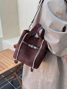 Dedoo Large-Capacity Frosted Storage Bucket Bag For Women - Slouchy Shoulder Style, Perfect For Autumn & Winter. It Features A Minimalist Design, Magnetic Closure, And Versatile Compatibility With Casual Outfits. Specifically Crafted For Women, This Crossbody/Shoulder Bag Is Ideal For Outings, Travel, Shopping, And Daily Commuting.