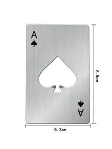 Ouvre-bouteille de bière avec logo de texte personnalisé, ouvre-bouteille en acier inoxydable créatif en forme de pelle et de carte à jouer, tire-bouchon de vin pour la maison