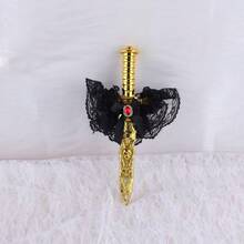1PC Halloween Medium Adult Makeup Props Pirates Of Caribbean Hat Plastic Knife Sword Black Lace Leg Set