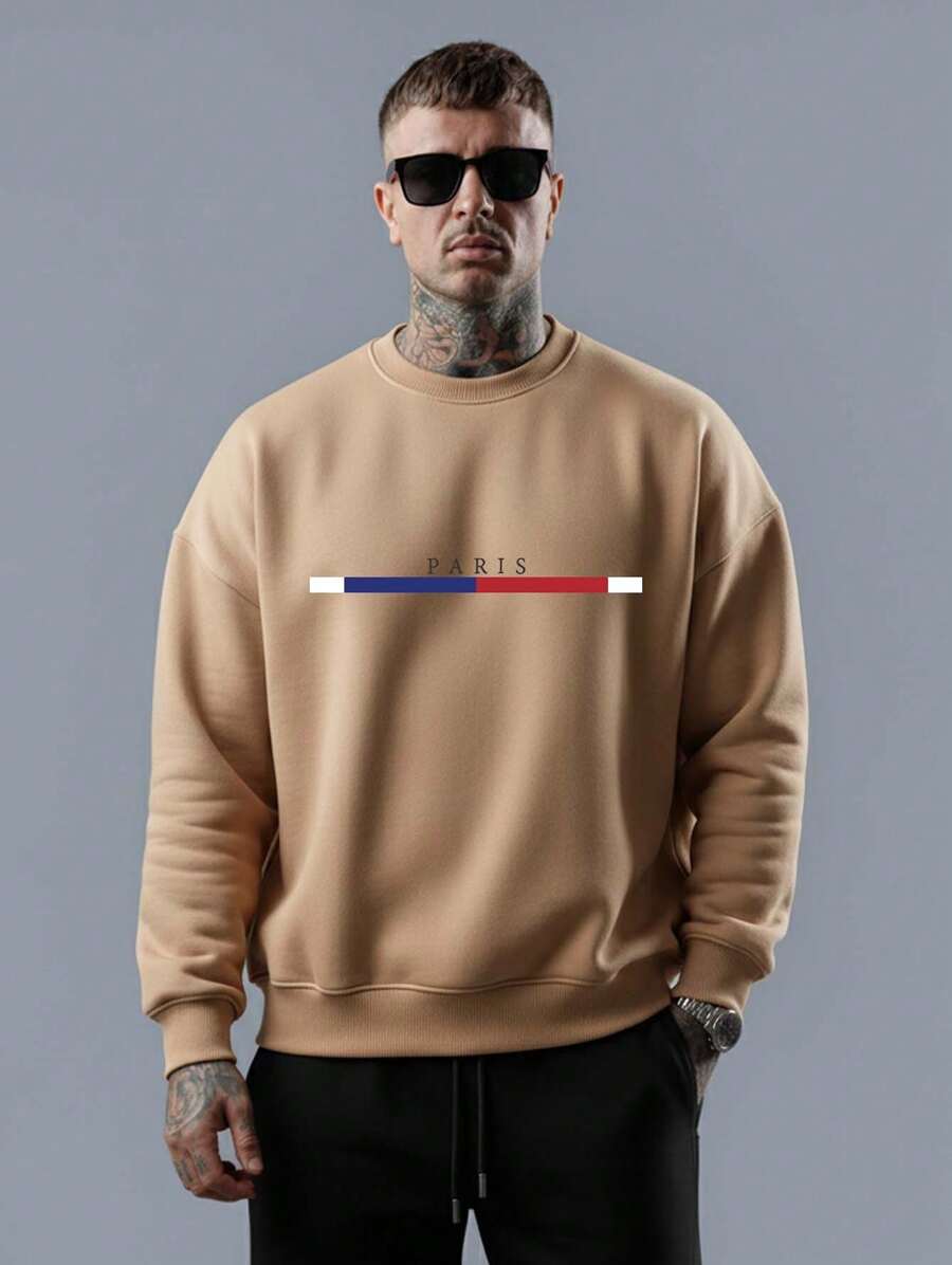 Men Sweatshirts - 駝色 - 查看 1