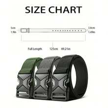 1pc/2pcs/3pcs New Tactical Belt, One-Click Quick Release Casual Utility Belt, Multi-Function Outdoor Hiking Training Nylon Waist Strap - X - View 2