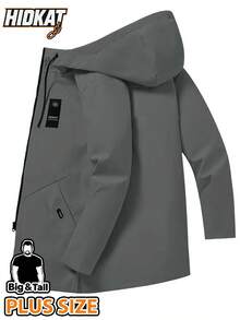 Hidkat Giacca con cappuccio leggera e ampia da uomo taglia grande, casual da esterno, con tasche multiple, chiusura lampo, casual, classica, adatta per un viaggio di vecchio denaro, regalo per il fidanzato, escursionismo