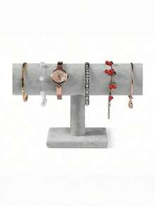 1 Pieza Soporte de exhibición de pulseras de terciopelo, Soporte de exhibición de relojes, Estante de almacenamiento de joyas para collares, pulseras y colgantes, Organizador de escritorio de moda, Regalo ideal para el Día de San Valentín