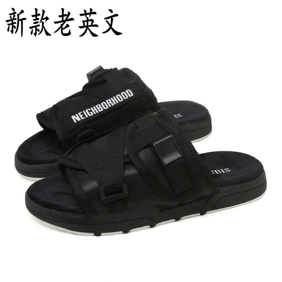 2025 High-End Feel Outdoor Slippers Unisex Beach Slide Sandals - New Old English - View 1