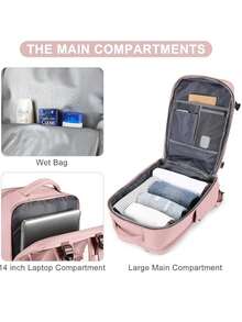 Multifunctional Travel Backpack, Waterproof, With Different Compartments, For School Or Travel - Black and White - View 6