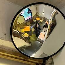 1件优雅装饰艺术风格圆形凸面广角镜 - 壁挂式装饰镜，全塑料框架，适用于卧室客厅，无需用电，无羽毛，横向摆放，现代家居装饰，房间客厅装饰