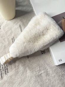 1 件秋冬头带仿兔毛宽边防风发饰，冬季额头保护，女士温暖弹力头带