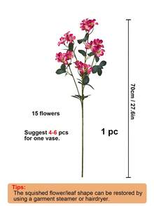1支/3支人造樱花，27.6英寸长茎丝绸雏菊花枝，适合家居婚礼派对桌面装饰插花 - 玫紅色 - 查看 9