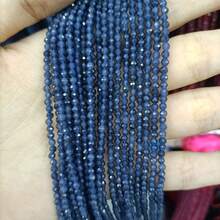 1 Strang natürliche, facettierte, mehrfarbige Saphir-Perlen, geeignet für Schmuckherstellung und DIY-Accessoires