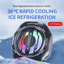 A Black Magnetic Suction&Back Clip Semiconductor Mobile Phone Cooling Fan, Mobile Phone Cooler, ABS+Ice Porcelain Material, Dual Cooling, Three Speed Wind Speed Adjustment, Color Lighting, Mobile Phone Cooling Product, Mobile Phone Fan, Suitable For Various Mobile Phones And Tablets, Etc. Christmas Gifts, Camping Equipment.