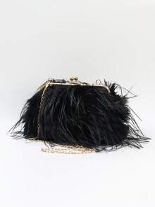 BAILEE Stylish, Elegant, Lightweight, Luxury, Solid-Colored Shoulder Bag With A Clasp And Metal Chain Strap. Perfect For Outfits And As A Gift Option. - Multicolor - View 20