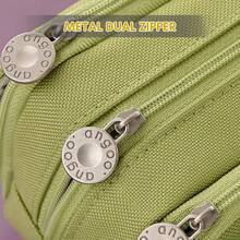 Domary Estuche para lápices de gran capacidad, estuche para lápices, papelería, bolsillo con cremallera para la escuela, almacenamiento en el hogar, bolsillo multicapa, organizador de oficina, regalo - Verde - Ver 8