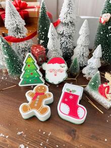 2 Pacotes Aleatórios de Esponjas de Cozinha de Natal - Design Dupla Face com Padrões de Papai Noel, Árvore e Meia, Perfeito para Decorações e Presentes de Feriado