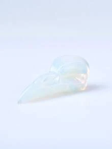 1pc 5cm/1.97in Crystal Carved Bird Skull Decor, Desktop Ornament, Ideal Crystal Gift