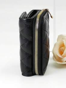 紧凑型多功能卡包钱包女士钱包迷你钱包零钱包秋季小钱包可爱钱包 - 黑色 - 查看 2