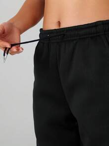 Women's Winter Warm Fleece Sport Pants, Outdoor Casual And Sport Tapered Pants, Suitable For Hiking, Camping, Jogging And Daily Casual Wear. Black - Black - View 5