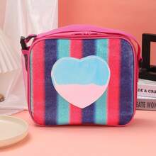 1 PC Laser-Printed Lunch Bag In Rainbow Colors, Suitable For Outdoor Picnics, Bento Boxes, Takeout, And As A Minimalist Shoulder Bag For School Or Work Lunches. Features A Simple Zipper Closure, Detachable Adjustable Shoulder Strap, And Fixed Handles. Ideal Gift Choice.