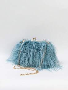 BAILEE Stylish, Elegant, Lightweight, Luxury, Solid-Colored Shoulder Bag With A Clasp And Metal Chain Strap. Perfect For Outfits And As A Gift Option. - Multicolor - View 21