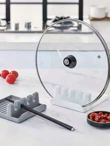 1 buc. Suport pentru tacâmuri din plastic dur cu pernă de picurare, pentru ustensile de bucătărie, cum ar fi linguri, clești, spatule, ustensile de bucătărie, accesorii de bucătărie, rechizite de bucătărie de uz casnic etc.