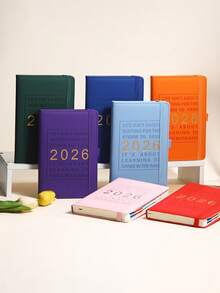 1 PC 2026 Premium PU Daily Planner – 320-Page (160 Sheets) Thick Notebook With 365-Day Dated Pages, Ribbon Marker & Pen Loop. Waterproof & Stain-Resistant Cover With Monthly Index Tabs For Efficient Planning. - Multicolor - View 12