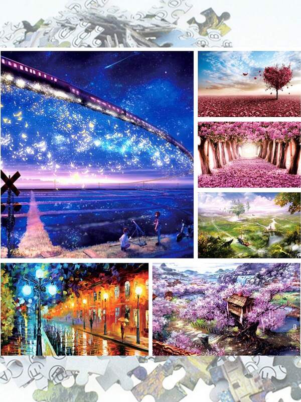 A Box Of Beautiful 1000 Pieces Of Puzzles, World Logo - Cartoon Scenery - London Tower Bridge, Hot Air Balloon, Large Puzzle Toys For Children - Adults, As A Fun Family Game For Educational Intelligence And Stress Relief, Suitable For Home, Living Room And Office Decoration, Holiday Gifts