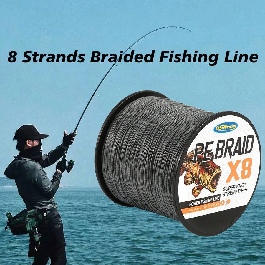 8-Strand Braided Gray Fishing Line, PE Material, 6LB-60LB Strength Options, Two Elegant Packaging Choices, Ideal Gift, Highly Abrasion-Resistant, High Strength, Ultra-Smooth For Saltwater And Freshwater Lure Fishing