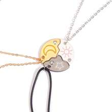 BFF Necklace 3 Trio Moon Friendship Puzzle Matching Best Friends 3 Forever Jewelry Gifts - 1 - 查看 6