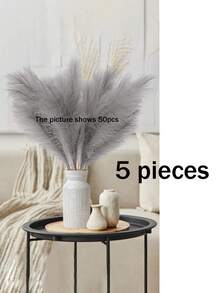 10/20 件装 - 人造藤条草波西米亚风装饰假芦苇草，蓬松大号人造芦苇，可用于花瓶填充、农舍家居厨房波西米亚风装饰、房间装饰、婚礼派对装饰（灰色）、情人节、毕业典礼、秋季装饰、秋季、人造植物