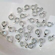 40 piezas de dijes con cuentas de cristal transparente de un solo/doble bucle, accesorios de joyería DIY