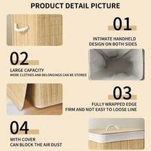 Cesta de lavandería de bambú, cesta de lavandería plegable de gran capacidad con asa, cesta de lavandería rectangular/redonda, ahorra espacio en dormitorios, baños, salas de lavandería, etc., un imprescindible para el hogar. Cesta de lavandería, cesta de lavandería, cesta de almacenamiento de baño, cesta, cesta de almacenamiento, cesta de lavandería plegable, cesta de almacenamiento.