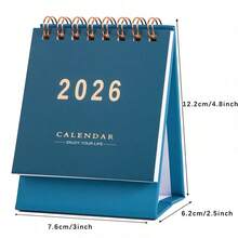 2025-2026 Mini Desk Calendar-Vertical Flap Portable Flip Calendar,Thick Paper Double Line Binding For Home/Office (Random Color, 1pc, Ins Style Seasonal Themes) - 2026 Mini Desk Calendar (random Color, 1 Pc) - View 9