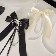 1pc Bow Hair Clip With Pearl Pendant, Elegant Lady's Hair Accessory Suitable For Daily Wear, Literary & Feminine Style, Exquisite Gift For Loved Ones, Multi-Purpose Hair Clip For Daily & Special Occasions, Claw Clips, Hair Claws, Hair Slide, Hair Barrettes