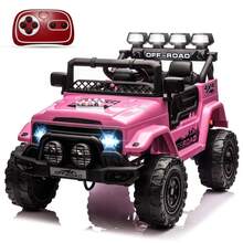 Huisuilinss Kids Ride On Truck,12V Ride On Car,Electric Car With 5MPH Max Speed,Remote Control,Steering Wheel,Accelerator Pedal,Treaded Tires,Music,Ride On Toy For Kids Ages 37-96 Months - Pink - View 8