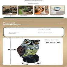 1 قطعة، نافرة البوم ذات الرأس الدوار، طارد الطيور البلاستيكي، تصميم مكافحة الآفات الخارجية لحماية الحديقة، ديكورات خارجية، لطرد السناجب والفئران! مثالية لحديقتك أو شرفتك أو شرفتك