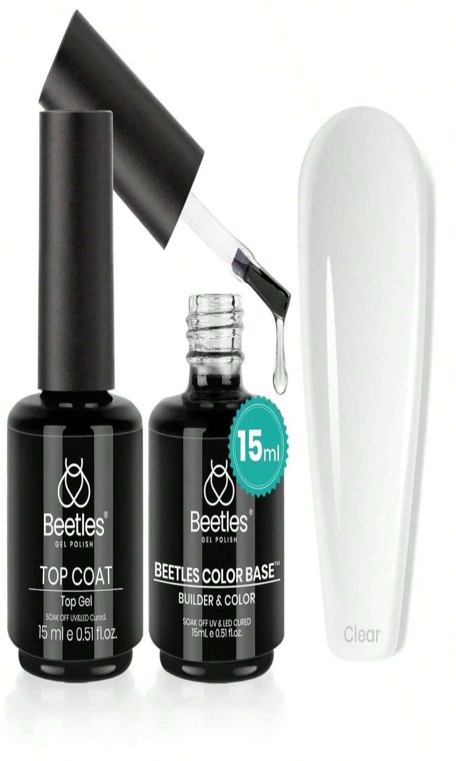 Beetles 15ml Gel Nail Glue 9 In 1 For Acrylic Nails Tips And Clear Press On Nails, Long Lasting Extension Glue, Base Coat, Blooming Art Gel, Fall Halloween Nails, U V Light Cured - ColorM - 查看 1