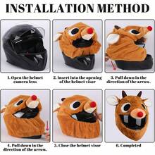 Cubierta de Casco de Motocicleta, Cubo Caricatura esponjosa del Cubierta Casco Conejo para Accesorios Protectores para la Cabeza Cara Completa para Fiestas Motocicletas, Uso Dia - inicial - Ver 2