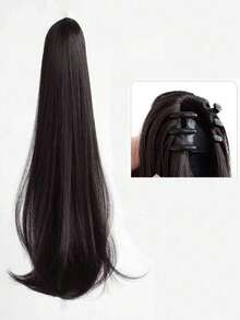 Relaxed Curly Layered Claw Jaw Ponytail Hair Clips Naturally Curly Long Hair High Temperature Hairpiece Ponytail Claw Clip Casual Halloween (Randomly Includes 3-Prong And 7-Prong Clips), Claw Clip Fall Winter Hair Accessories For Women For Vacation Outfits Woman Elegant Hair Clutch