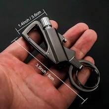 Sports Multifunctional Keychain, Father's Day Gift, Matching Keychain Bottle Opener, Permanent, Fireproof, Suitable For Hiking And Camping, (No Kerosene), Lighter Keychain Outdoor, Emergency Survival Gear - Silver - View 5